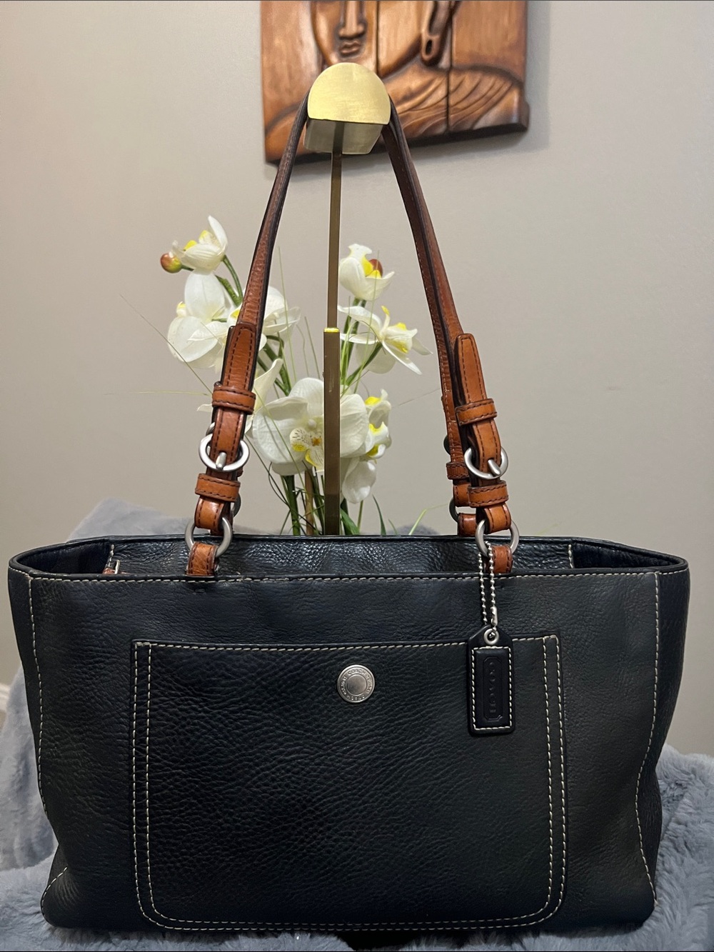 Coach Vintage Chelsea East West Black Leather Shoulder Bag GUC retail $328